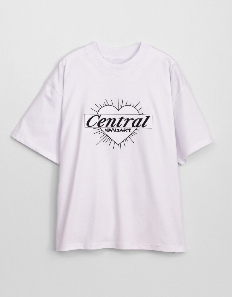 Central_TEE_WHI_01 T-shirt z haftem